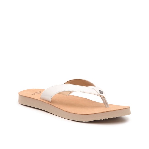 New Ugg Tawney Flip Flop Sandals White 